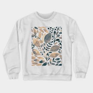 Watercolor foliage - beige and grey Crewneck Sweatshirt